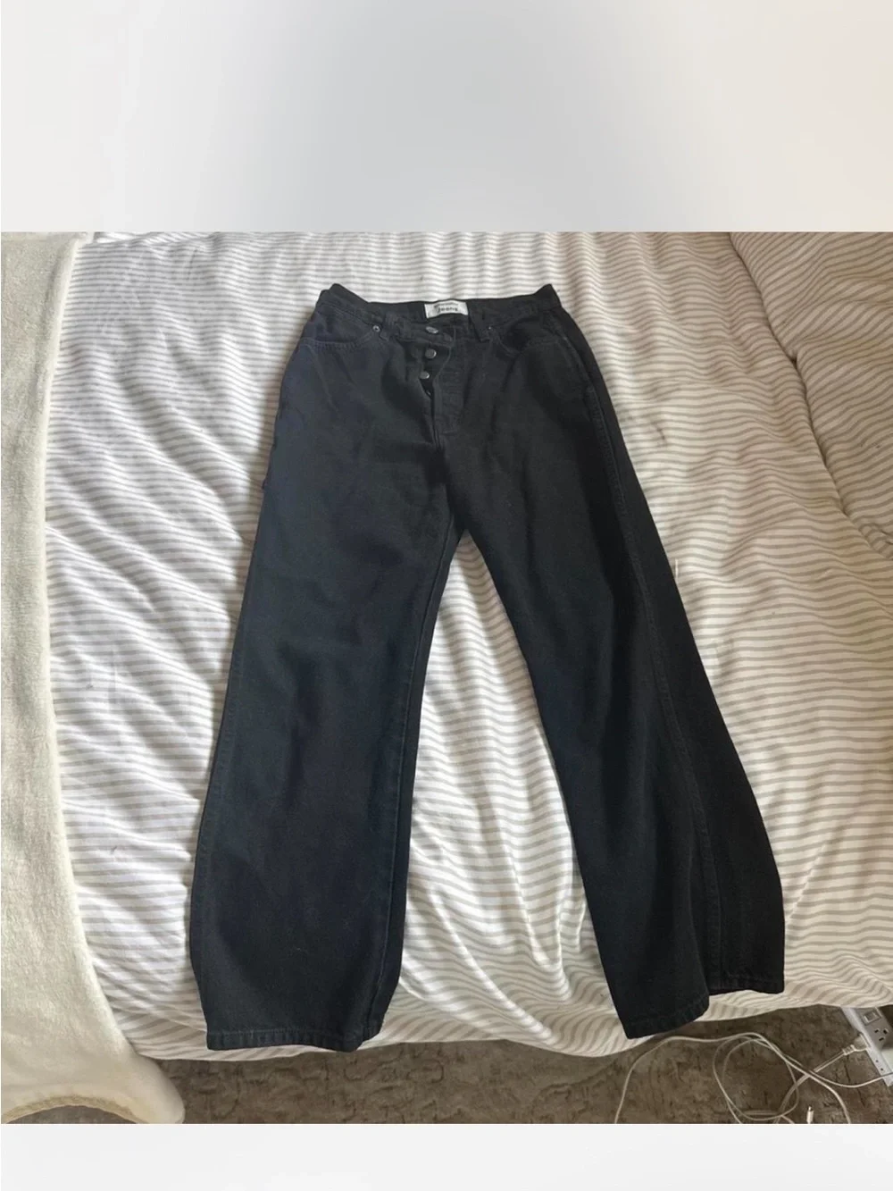 Reformation Black Wide-Leg Jeans - Picture 1 of 3